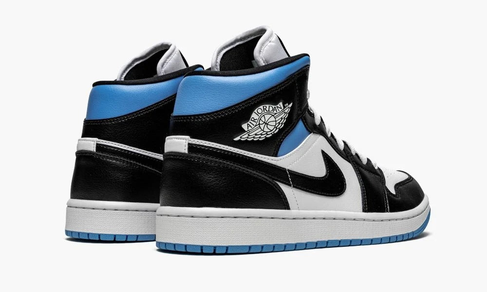 Wmns Air Jordan 1 Mid 'Black / White / University Blue'