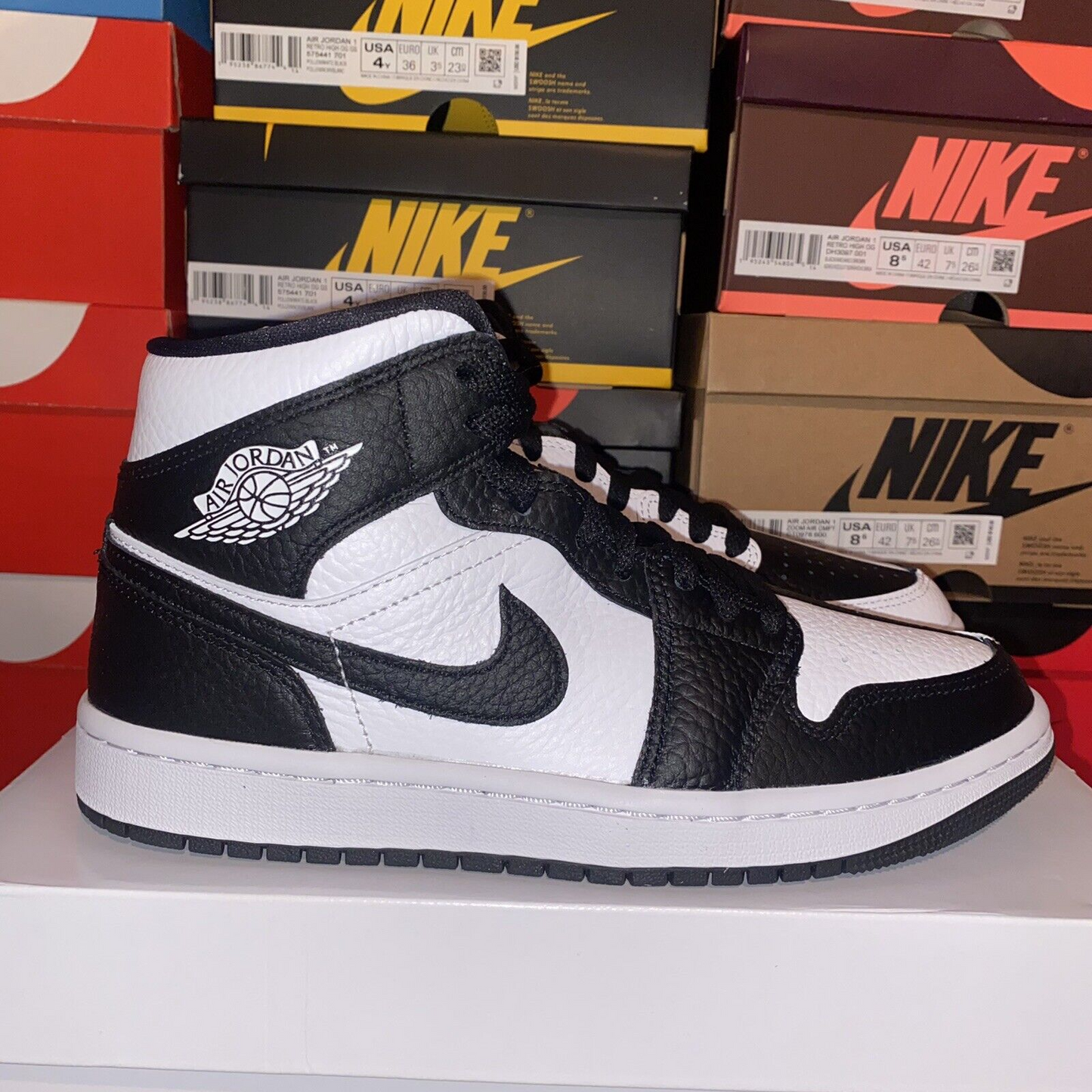 Jordan 1 Mid Split Black White (W)